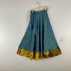Reversible Upcycled Magic Sari Wrap Maxi Skirts BIN141